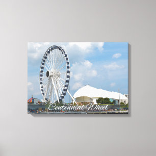 Centennialhjul under Cloudy Himlar Canvas Art