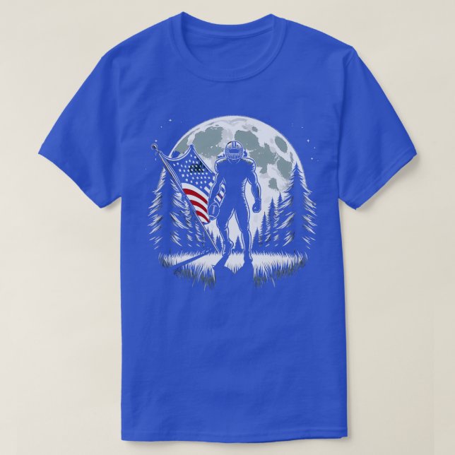 Center American Flagga Full Moon Player 2 T Shirt (Design framsida)