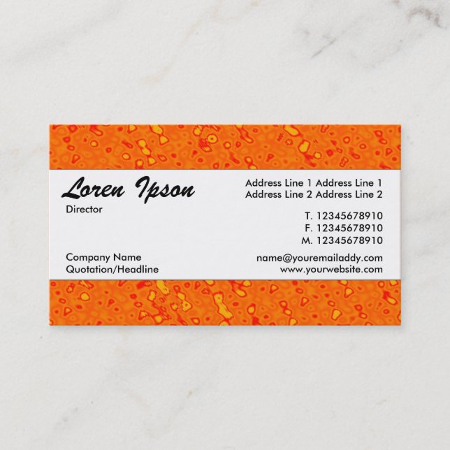 Center Band 01 - Orange Marmalade Sea Visitkort (Framsida)