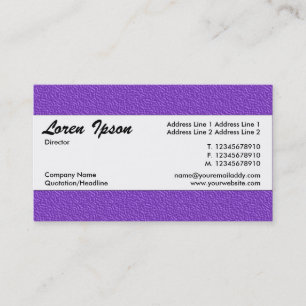 Center Band 020 - Violet Embossed Struktur Visitkort