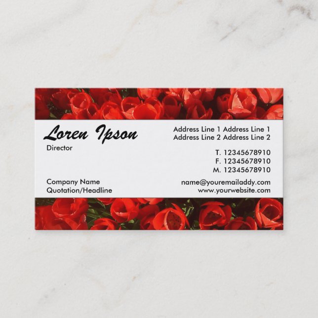 Center Band 034 - Tulips Visitkort (Framsida)