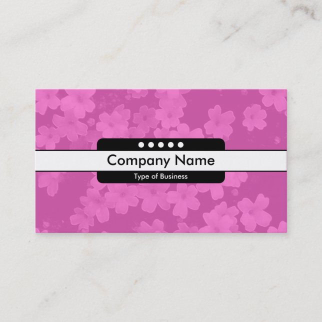 Center Band 5 Spots - Flowers - Rosa Visitkort (Framsida)