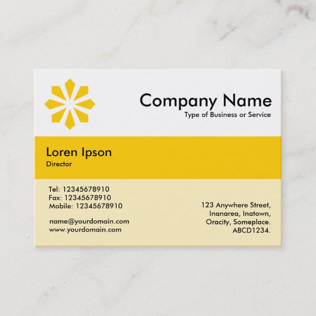 Center Band Färg - Amber - Art Deco Visitkort (Framsida)