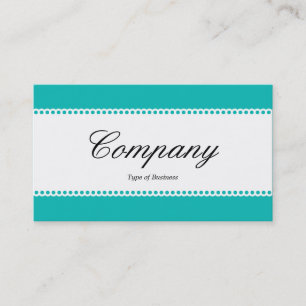 Center Band (Scalloped) - Aqua Blue (0ABAB5) Visitkort
