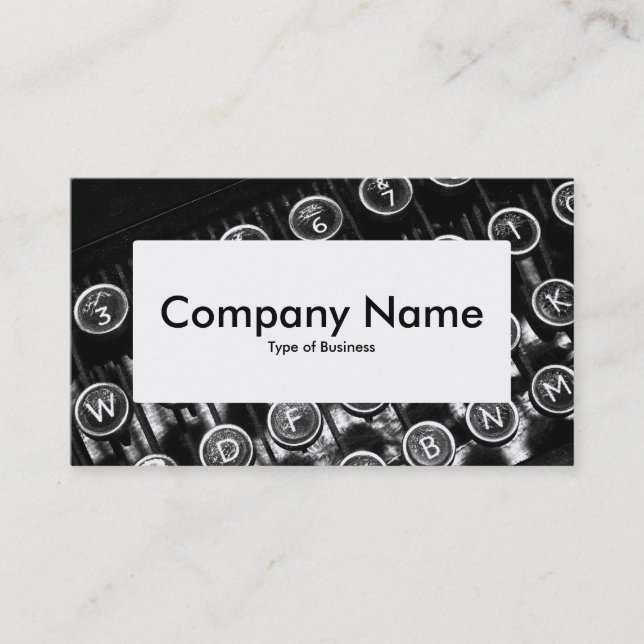 Center-etikett v4 - Vintage-skrivmaskin Visitkort (Framsida)