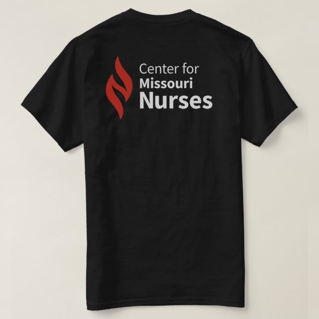 Center for Missouri Nurses Black T-Shirt (Design baksida)