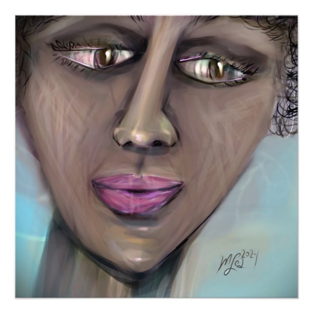 Center Held Modern Feminine Portrait  Fototryck (Framsidan)