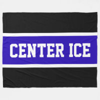 CENTER ICE Bright Blue Black White Hockey Rand