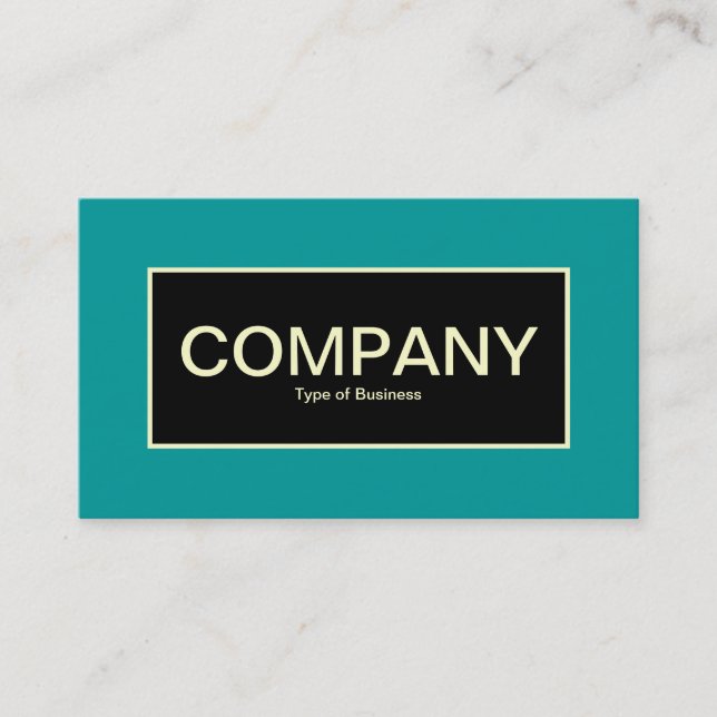 Center Label II - Black with Teal and Cream Visitkort (Framsida)