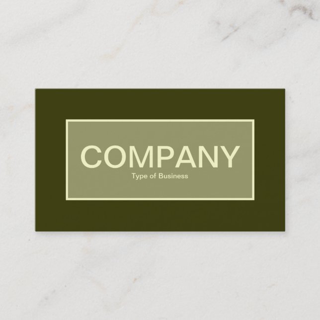 Center Label II - Khaki with Murky Grönt 333300 Visitkort (Framsida)