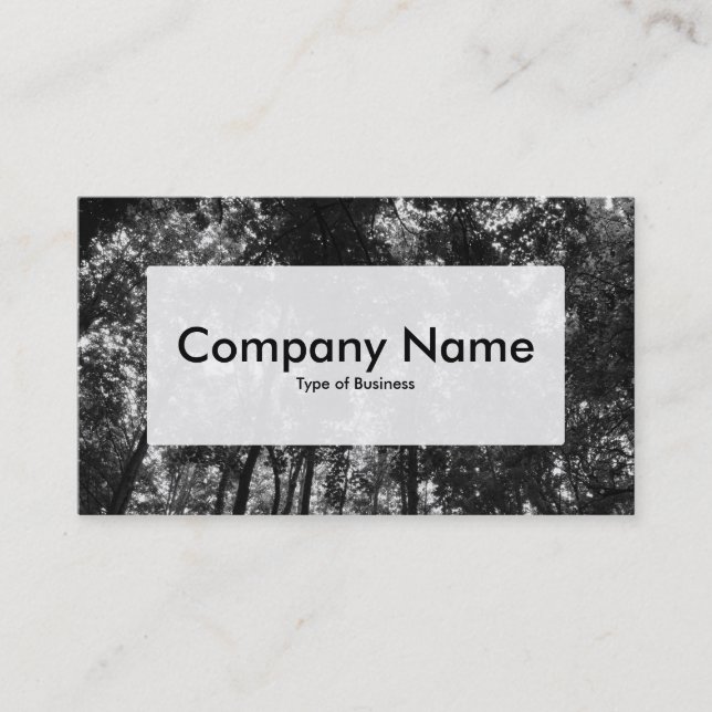 Center Label v3 - Woodland Canopy 01 BW Visitkort (Framsida)