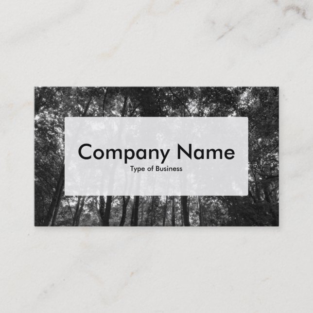 Center Label v3 - Woodland Canopy 02 BW Visitkort (Framsida)