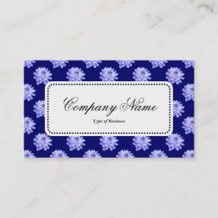 Center Label v5 - Chrysanthemum Mönster Dp Navy Bl Visitkort