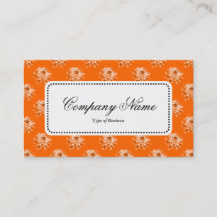 Center Label v5 - Orangen Chrysanthemum Mönster Visitkort