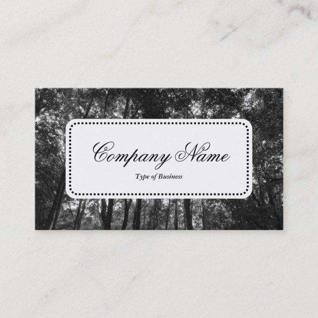 Center Label v5 - Woodland Canopy 02 BW Visitkort (Framsida)
