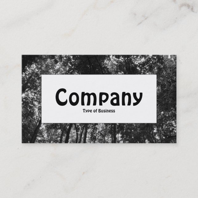 Center Label - Woodland Canopy 01 BW Visitkort (Framsida)