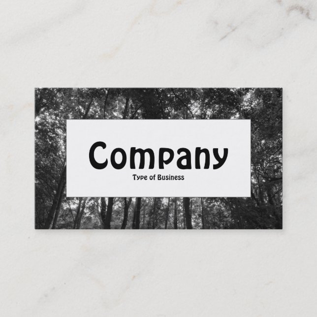 Center Label - Woodland Canopy 02 BW Visitkort (Framsida)