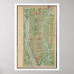 Center of New York, första staden i världen Poster
