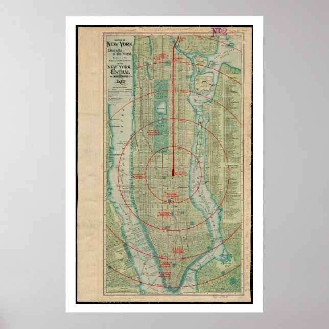 Center of New York, första staden i världen Poster (Framsidan)