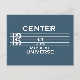 Center of the Musical Universe Alto Clef Blue Vykort