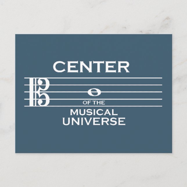 Center of the Musical Universe Alto Clef Blue Vykort (Framsida)