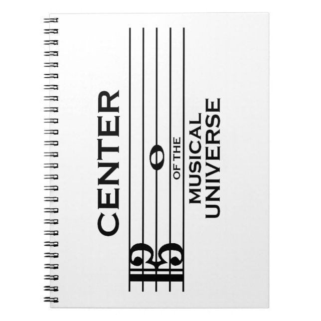 Center of the Musical Universe Alto Clef Design Anteckningsbok Med Spiral (Framsidan)