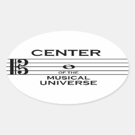 Center of the Musical Universe Alto Clef Design Ovalt Klistermärke