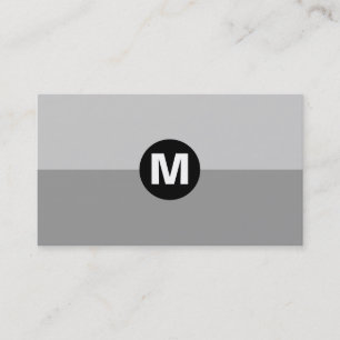 Center Spot Monogram - 2 Tone Grått Shades Visitkort