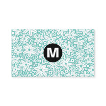 Center Spot Monogram - Blomdesign - Lt Aqua