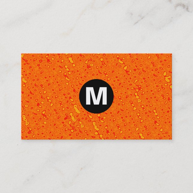 Center Spot Monogram - Orange Struktur Visitkort (Framsida)