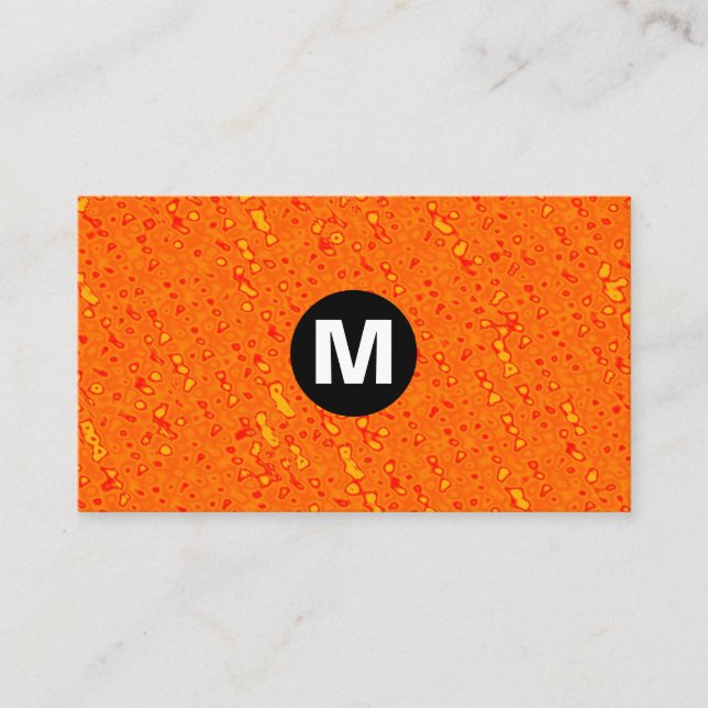 Center Spot Monogram - Orange Struktur Visitkort (Framsida)