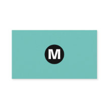 Center Spot Monogram - svart på turkos 6bc3bb