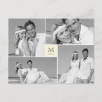 Center Square Monogram Bröllop Photo Tack