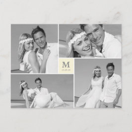 Center Square Monogram Bröllop Photo Tack Vykort