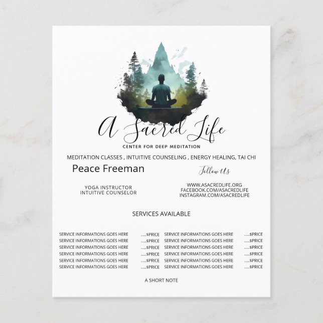 Center Within | Skogsmeditation Flygblad (Framsidan)