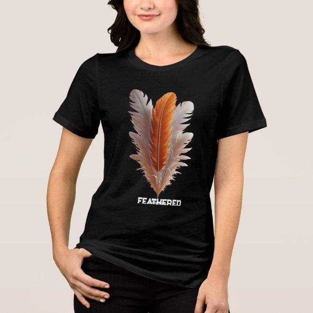 Centered Grace Feathered Balance Quiet Poise Still T Shirt (Framsida)