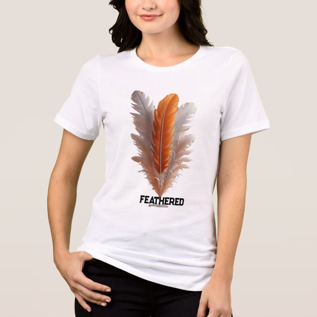 Centered Grace Feathered Balance Quiet Poise Still T Shirt (Framsida)