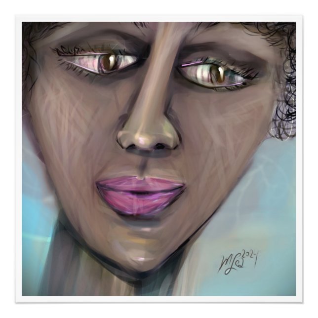 Centered Personality Portrait Modern Feminine  Fototryck (Framsidan)