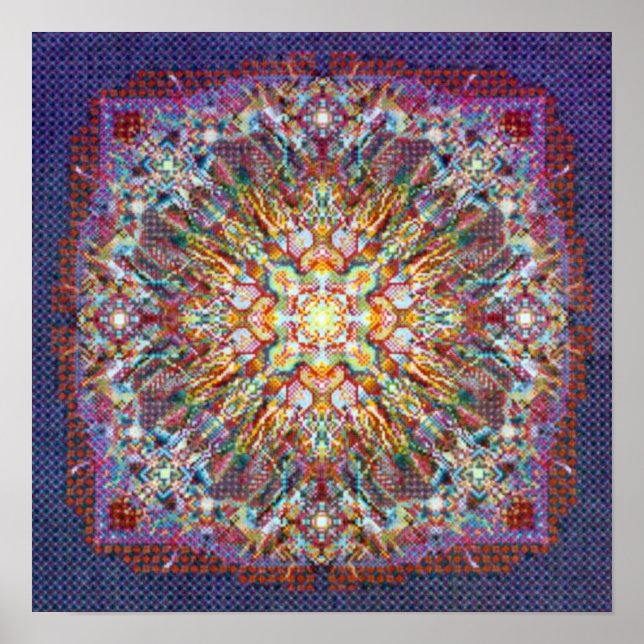 Centerpeace, ljus inom Mandala Poster (Framsidan)