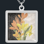 Centerstycke I Silverpläterat Halsband<br><div class="desc">Blommigt</div>