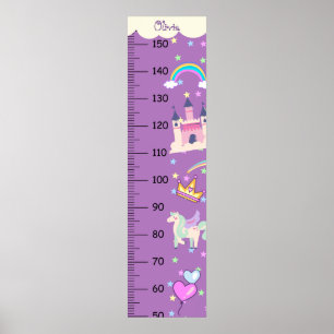 Centimeter för Centimeter Cute Unicorn Growth Char Poster