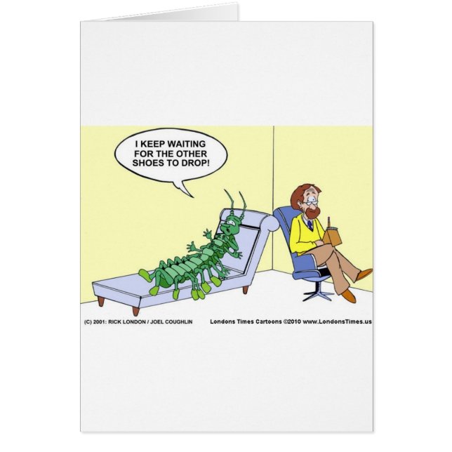 Centipede Psychiatry Funny Cards Mugg & Gifts Hälsningskort (Framsidan)