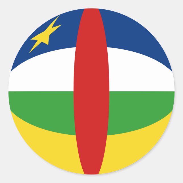 Centrafrique Fisheye Flagga Klistermärke (Framsida)