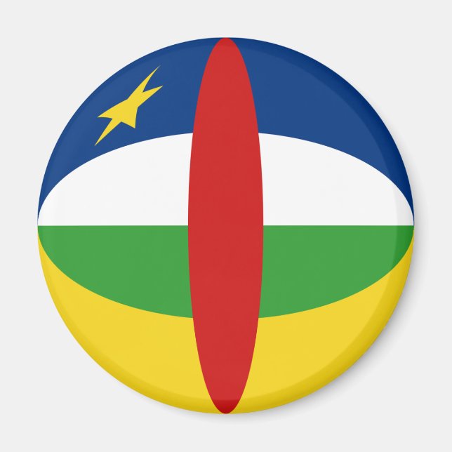 Centrafrique Fisheye Flagga Magnet (Framsidan)