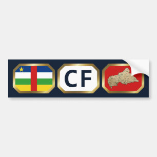 Centrafrique Flagga Code Bumper Sticker Bildekal
