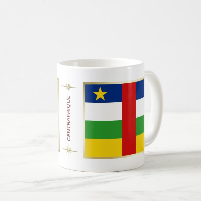 Centrafrique Flagga + Karta Mugg (Framsida höger)