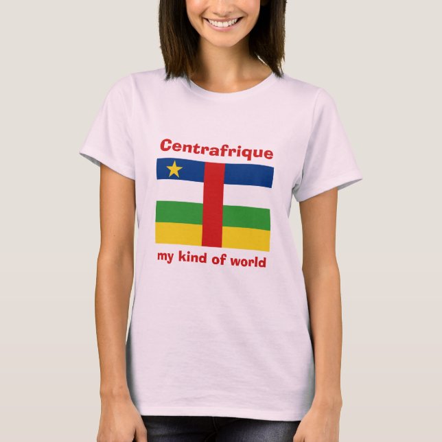 Centrafrique flagga + Karta + TextT-tröja T Shirt (Framsida)