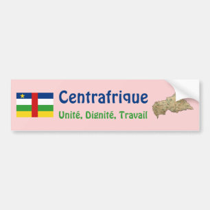 Centrafrique flagga + Kartabildekal Bildekal