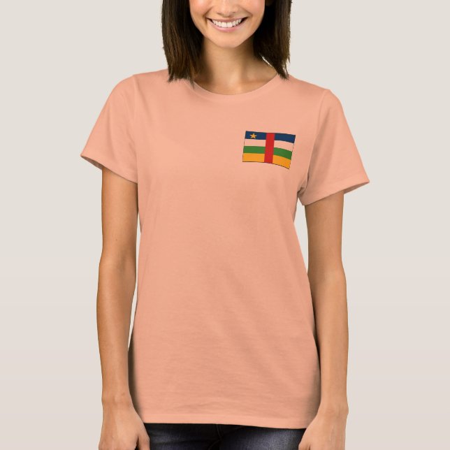 Centrafrique Flagga + Karttröja T-shirt (Framsida)