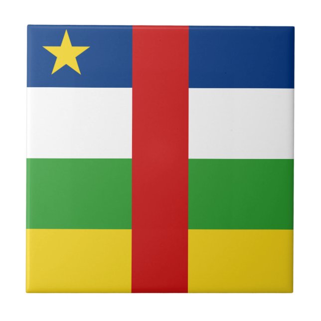 Centrafrique Flagga Keramisk Platta Kakelplatta (Framsidan)